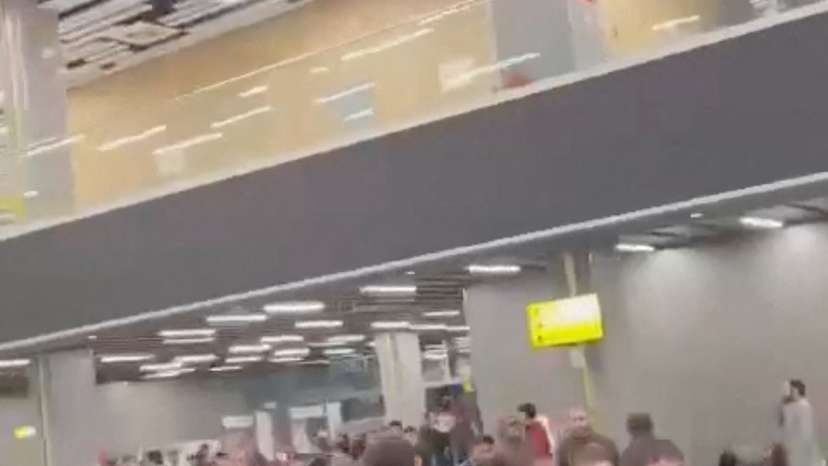 Pro-Palestinian protesters storm an airport building, in Makhachkala