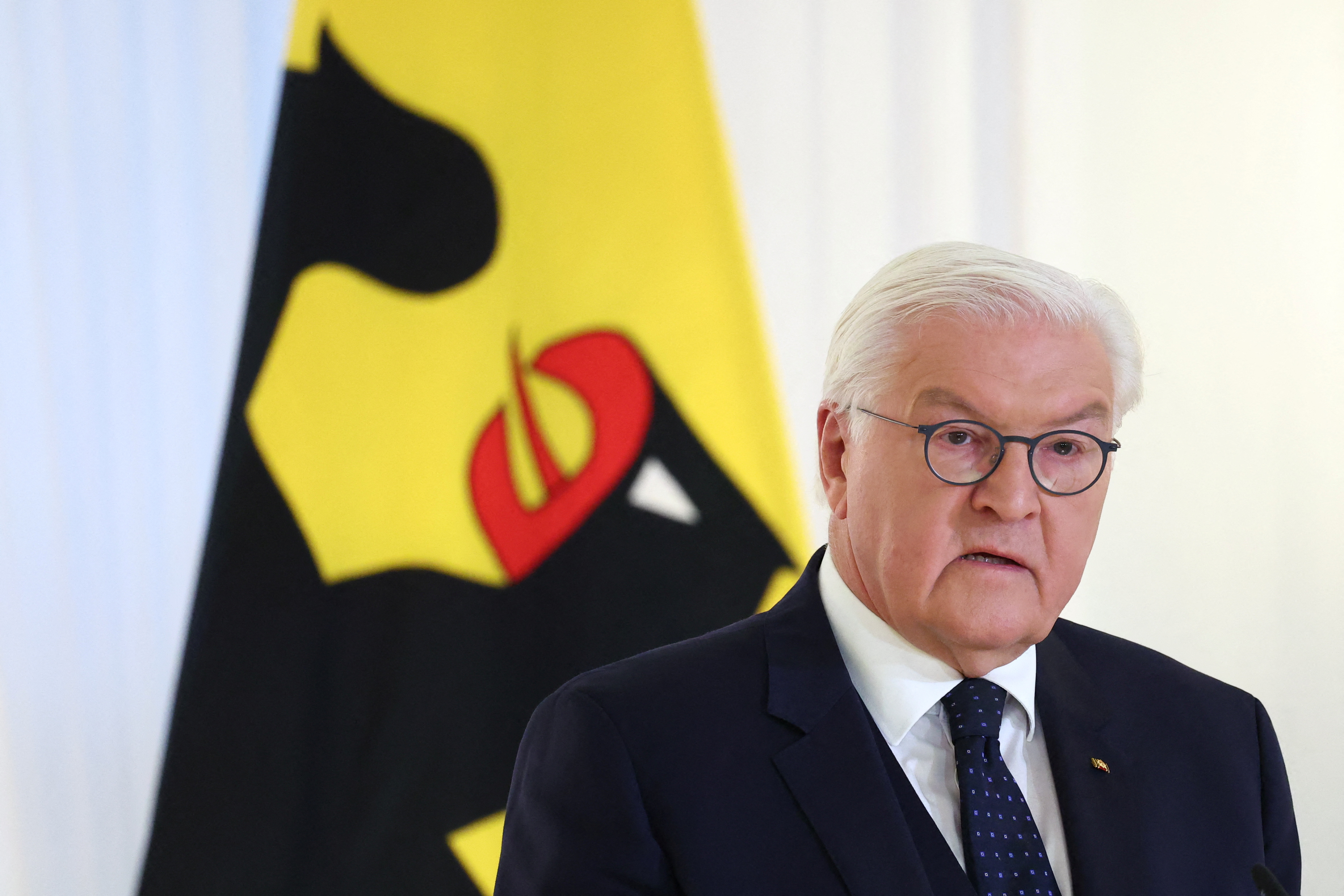 German President Steinmeier hands over dismissal papers to the outgoing German Finance Minister Lindner in Berlin