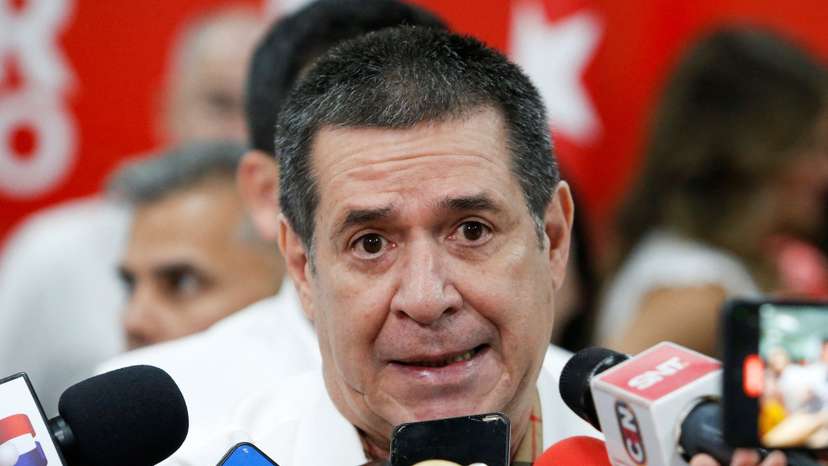 Presidential pre-candidates attend a primary election at a poll station, in Asuncion