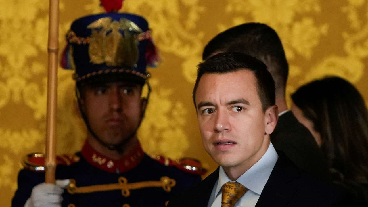 Ecuador's President Daniel Noboa appoints the high military command, in Quito