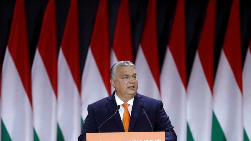 FILE PHOTO: Hungarian Prime Minister Viktor Orban delivers a speech during the Fidesz party congress in Budapest
