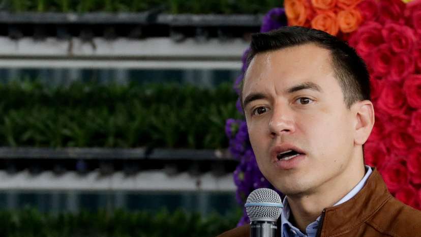 FILE PHOTO: Ecuador's President Daniel Noboa attends a youth employment event, in El Quinche