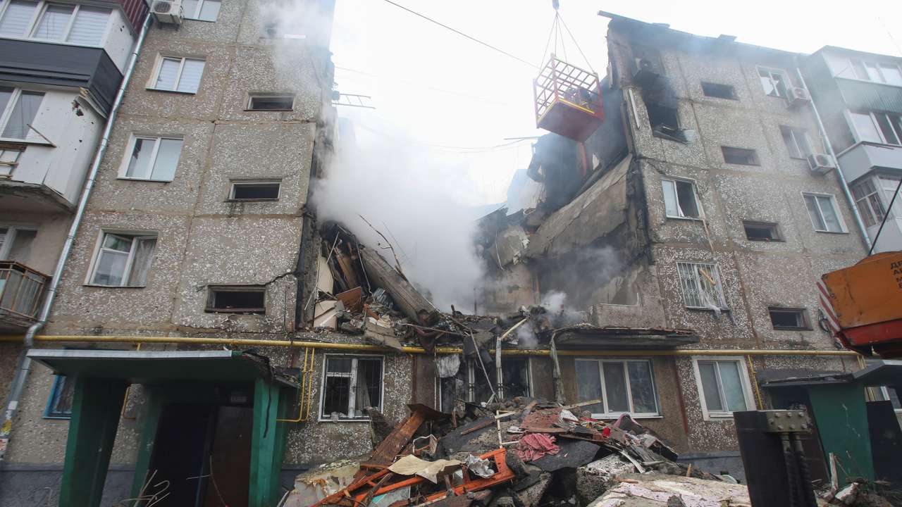 Aftermath of a Russian drone strike in Sumy