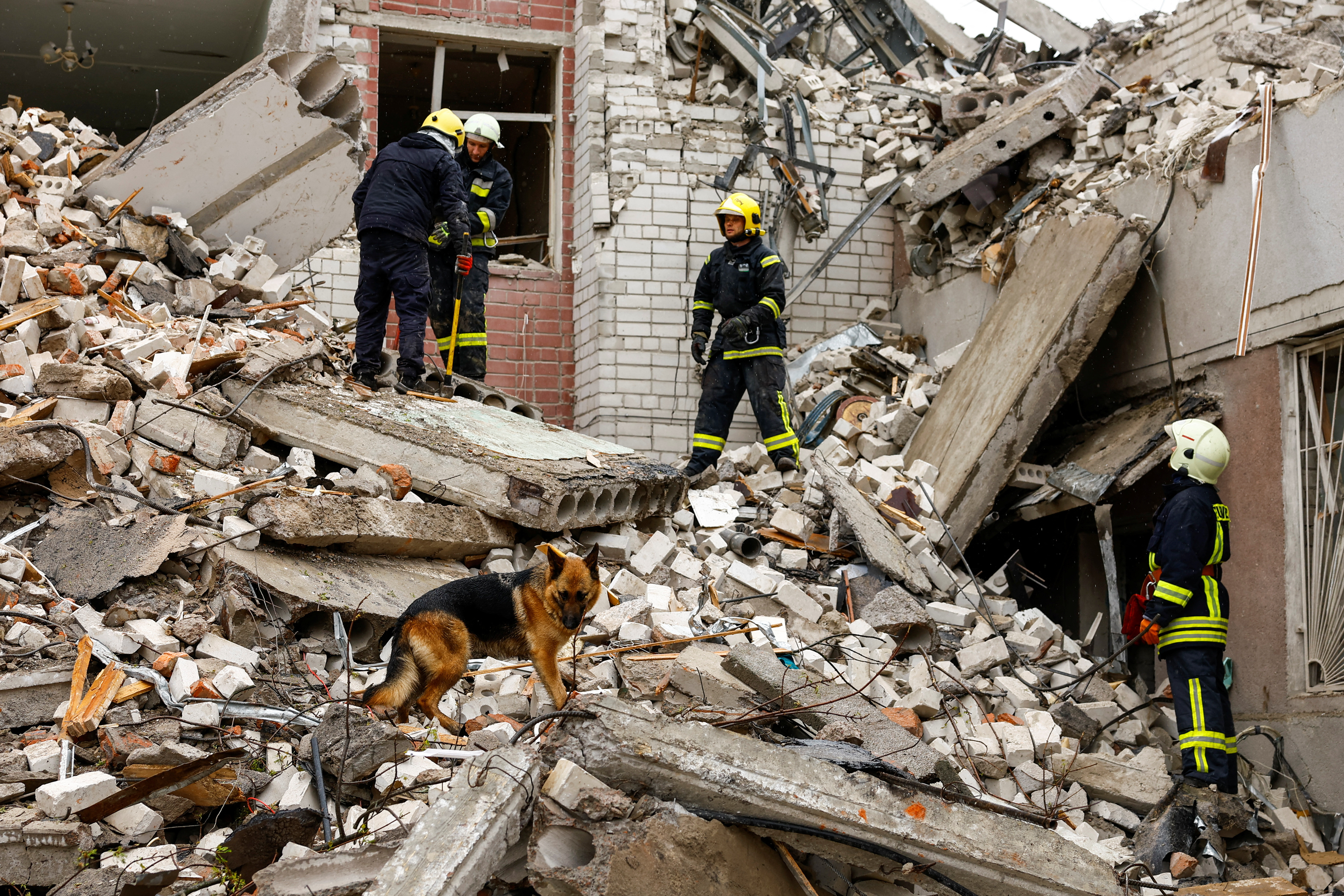 Aftermath of a Russian missile strike in Chernihiv