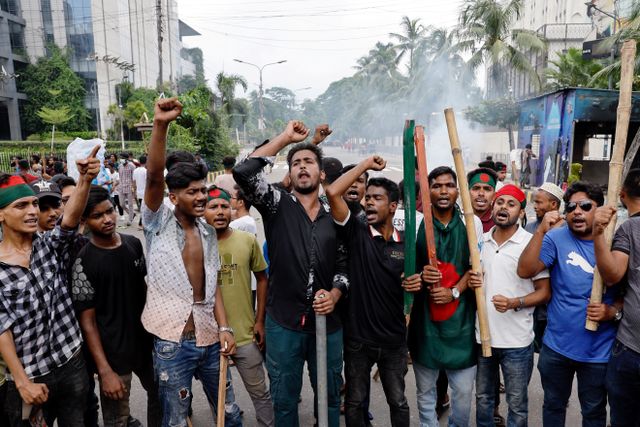 Protest against Bangladeshi PM Hasina, in Dhaka