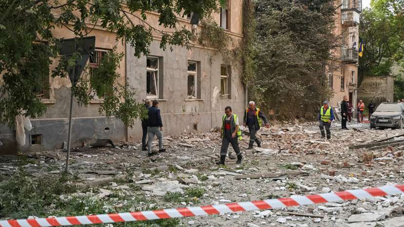 Russian drone and missile strike in Lviv