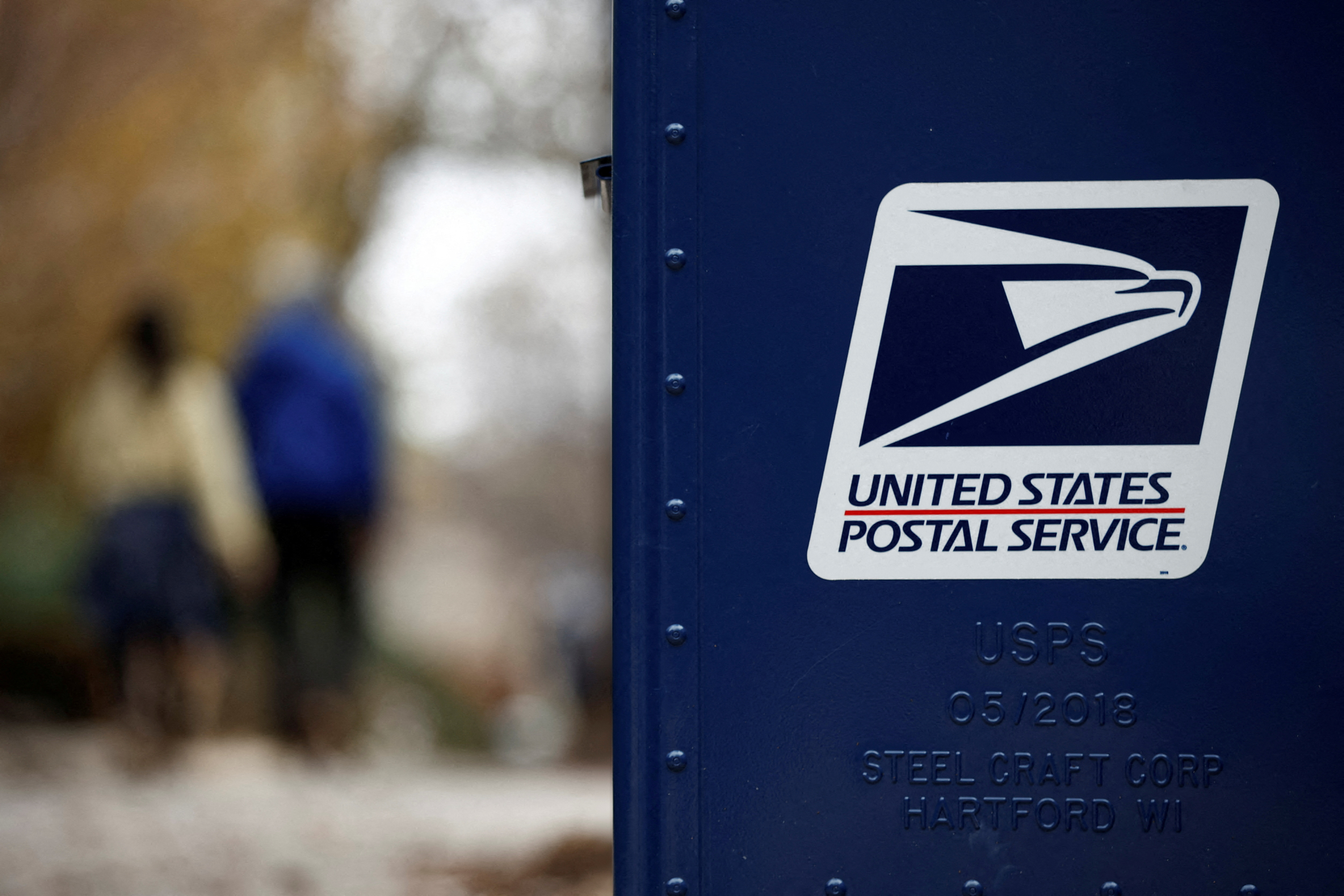 FILE PHOTO: A United States Postal Service (USPS) collection box is pictured in Washington