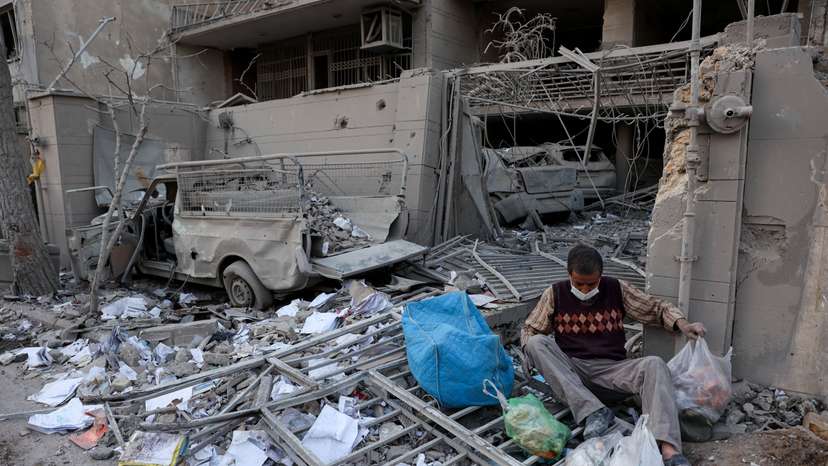 Aftermath of an Israeli and the U.S. strike on a police station in Tehran