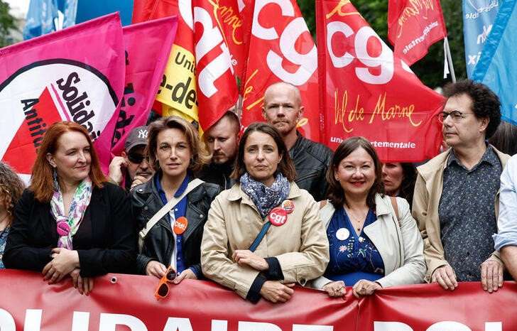 FILE PHOTO: Demonstration against the French far-right National Rally party, in Paris