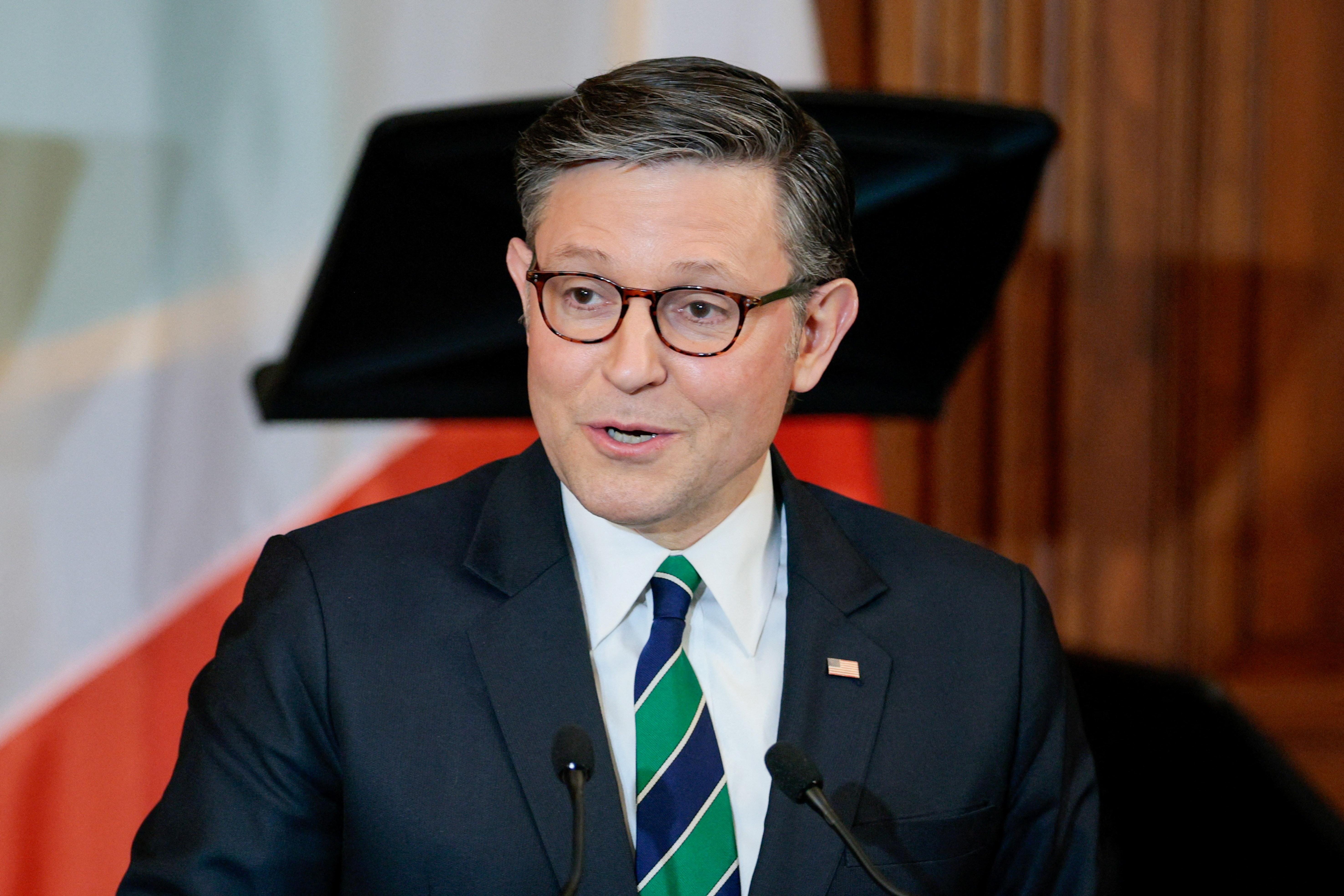 U.S. President Donald participates in the annual Friends of Ireland Luncheon with Ireland's Prime Minister Martin, in Washington