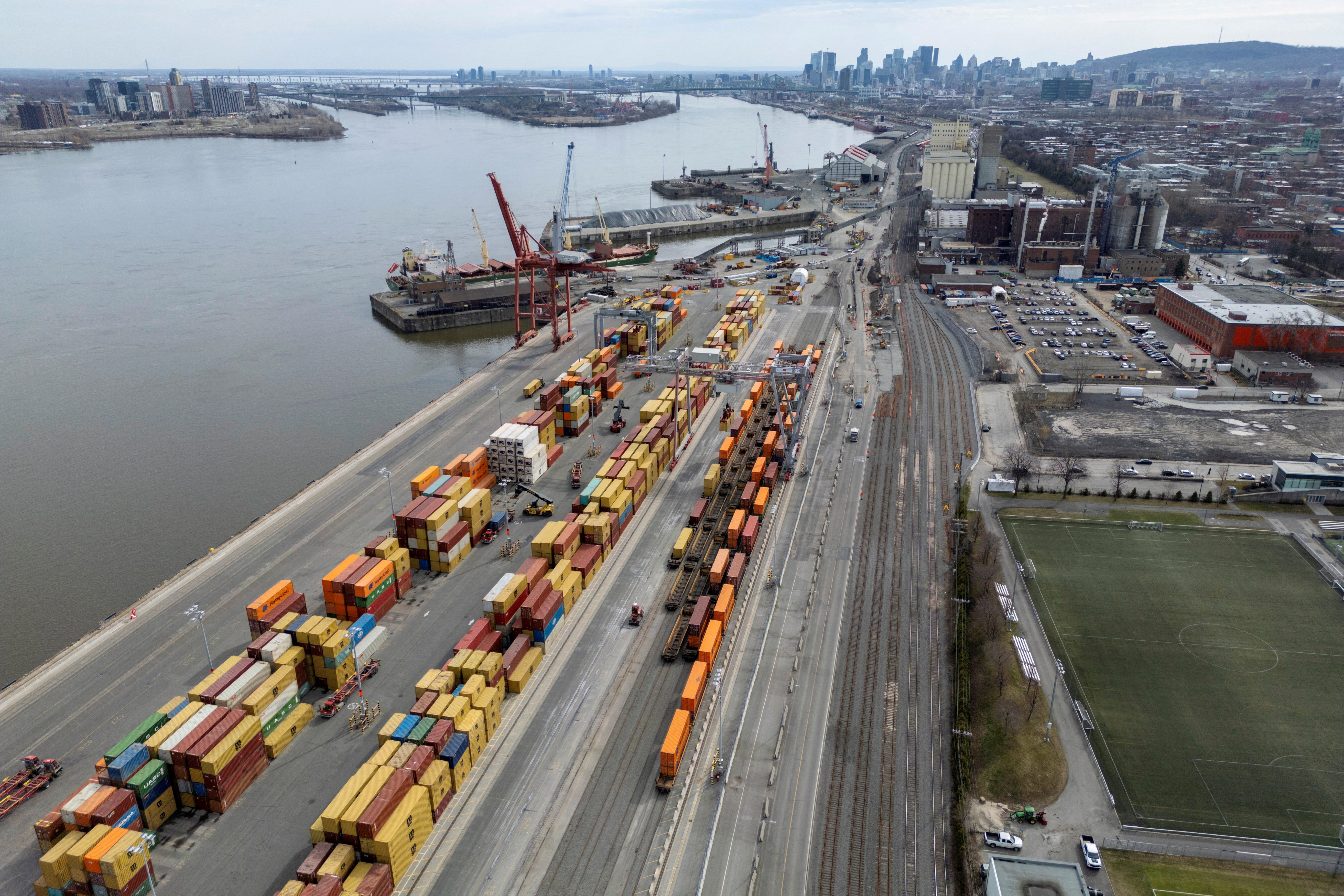 Shipping containers at the Port of Montreal