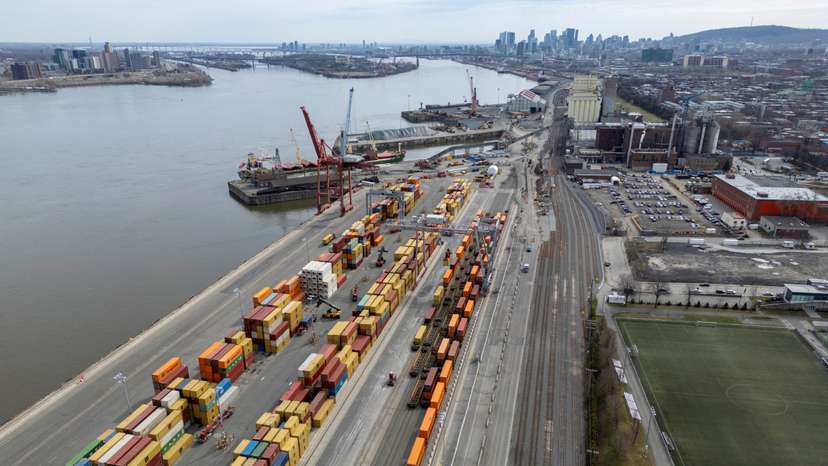Shipping containers at the Port of Montreal
