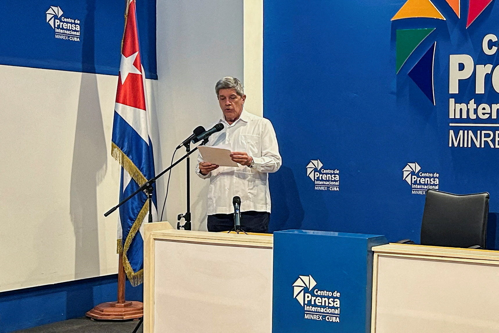Cuban Deputy Foreign Minister Carlos Fernandez de Cossio speaks during press conference, in Havana