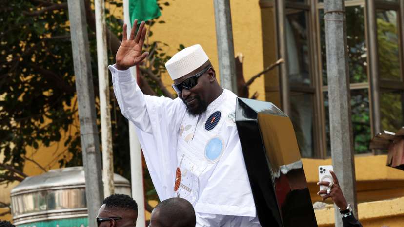 Guinean leader Mamadi Doumbouya submits his candidacy at the supreme court ahead of Guinea presidential election in Conakry