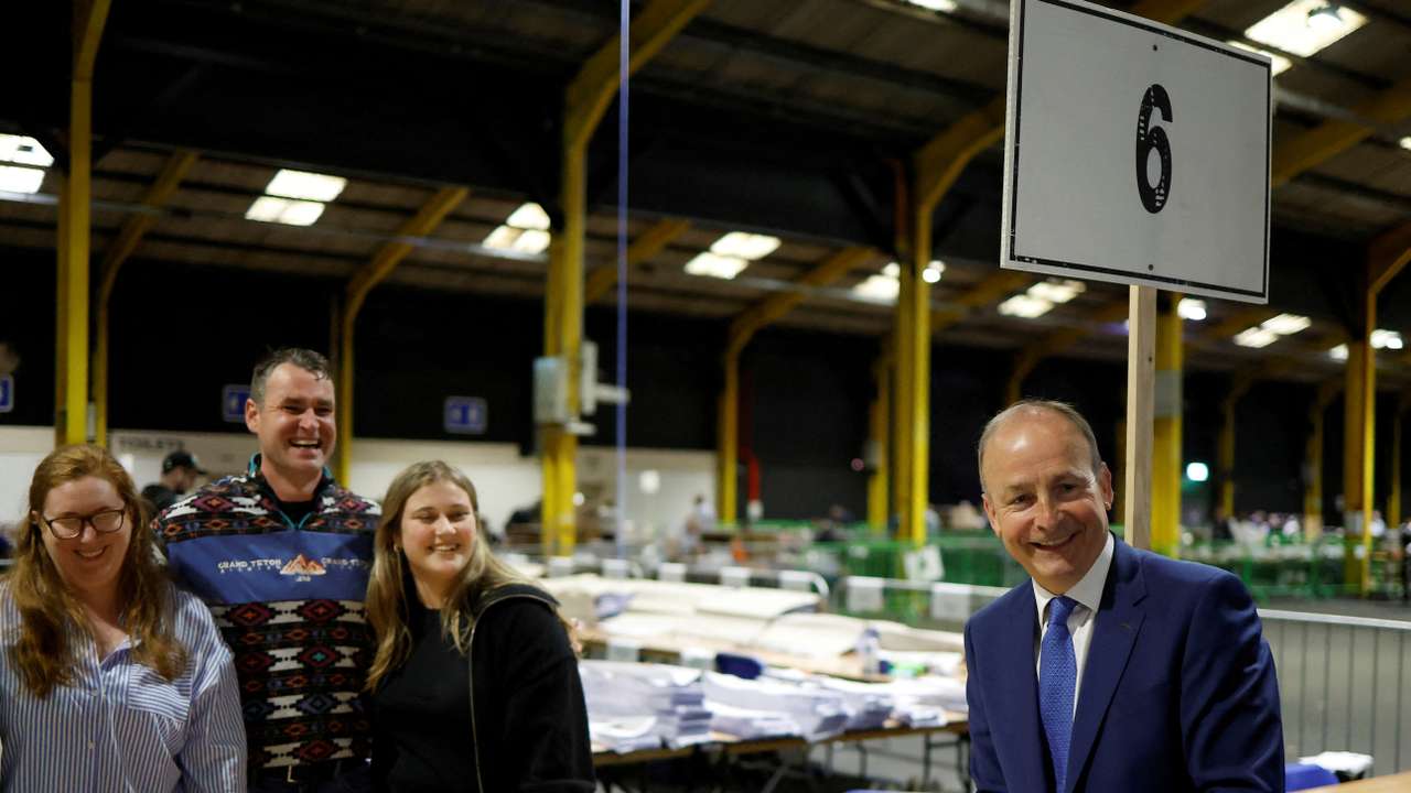 FILE PHOTO: European Parliament election vote counting, in Dublin