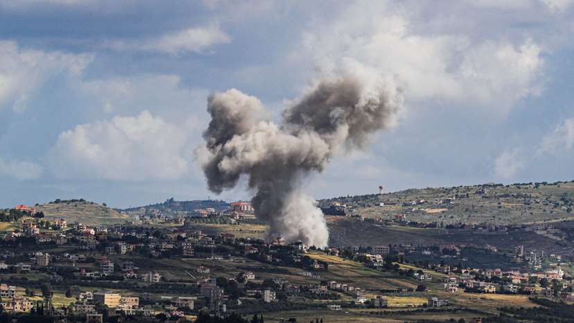 FILE PHOTO: Smoke rises above Lebanon, following an Israeli strike, amid ongoing cross-border hostilities between Hezbollah and Israeli forces, as seen from Israel's border with Lebanon