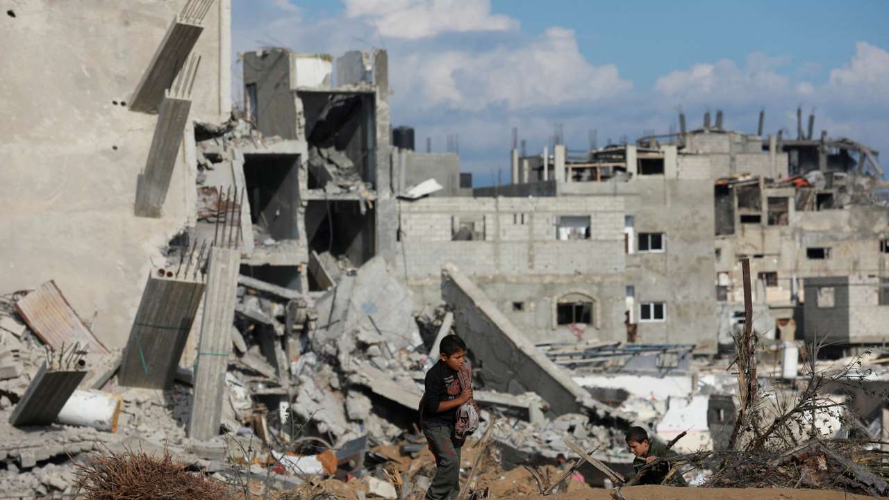 FILE PHOTO: Scenes of destruction after Israeli forces withdrew from a part of Nuseirat