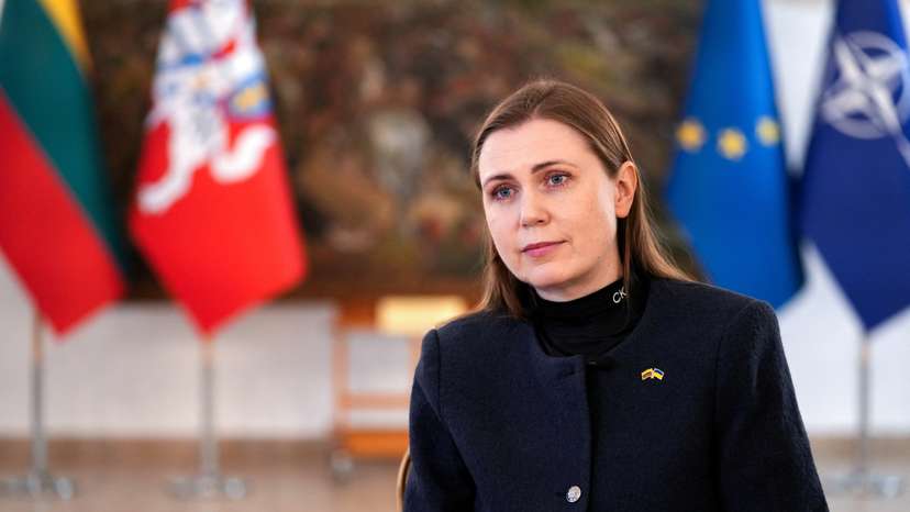 Lithuanian Defence Minister Dovile Sakaliene attends an exclusive interview