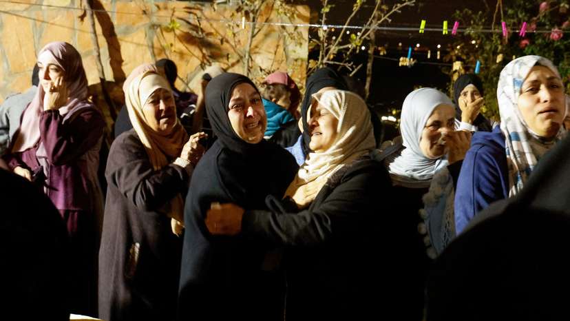 Funeral of Palestinians killed in Israeli drone strike, in Tammoun near Tubas