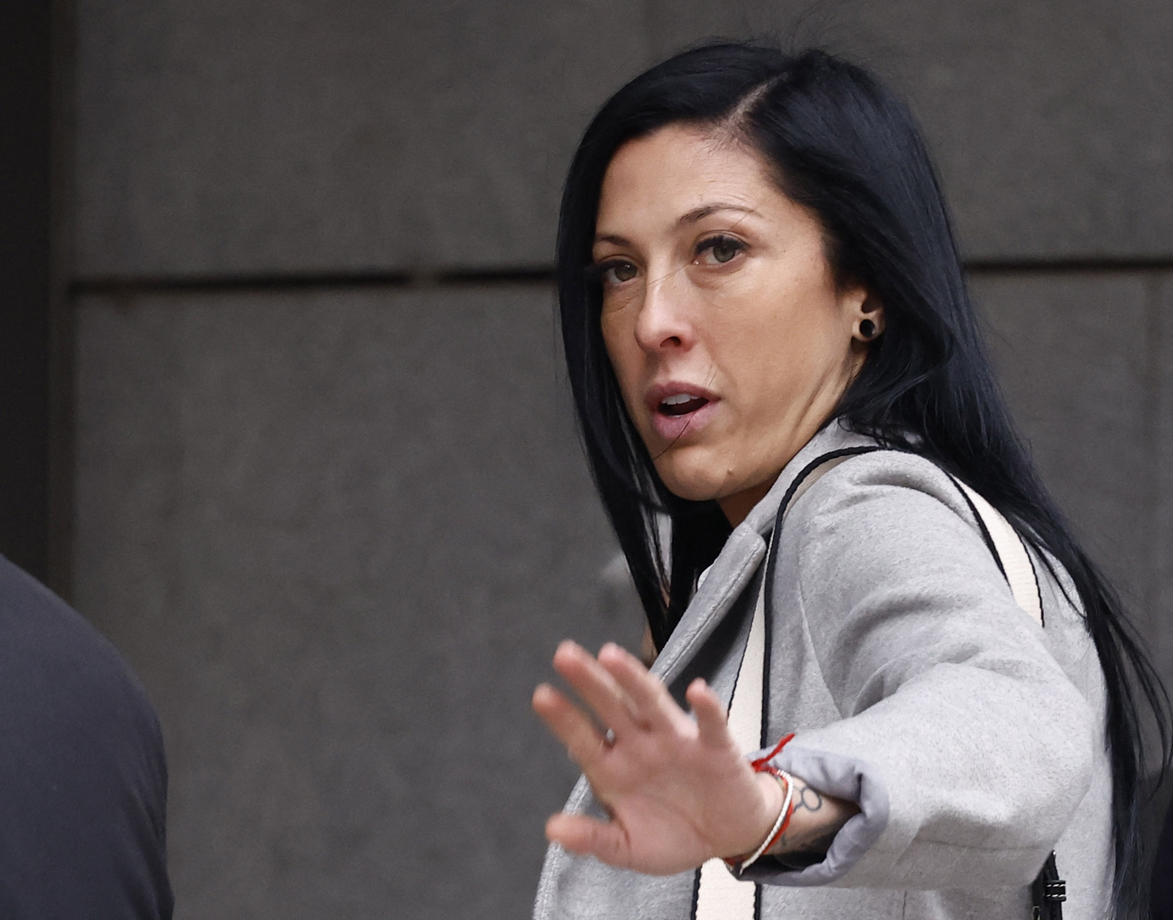 Spanish football player Jennifer Hermoso arrives to testify at the High Court in Madrid
