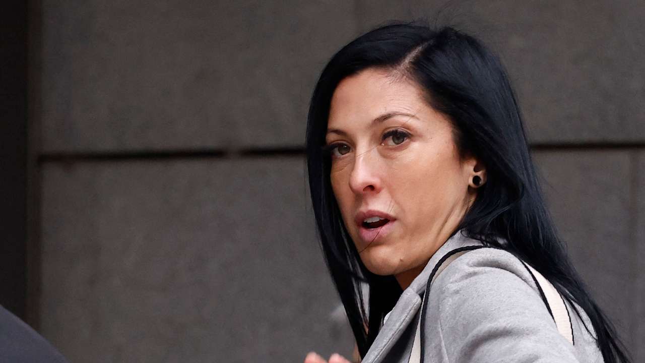 Spanish football player Jennifer Hermoso arrives to testify at the High Court in Madrid