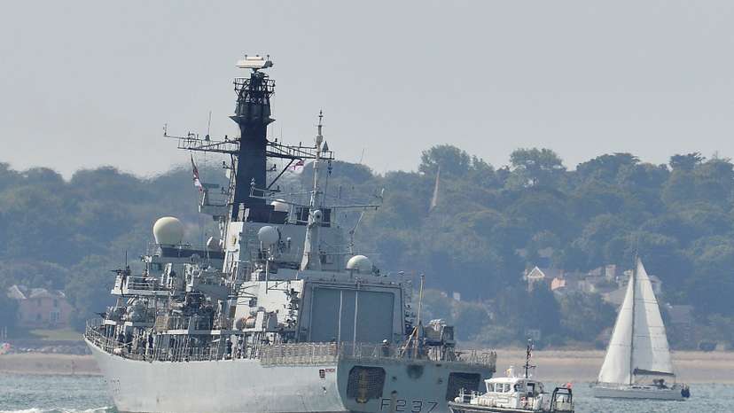 FILE PHOTO: The British Royal Navy frigate HMS Westminster sets sail from Portsmouth Harbour in southern England