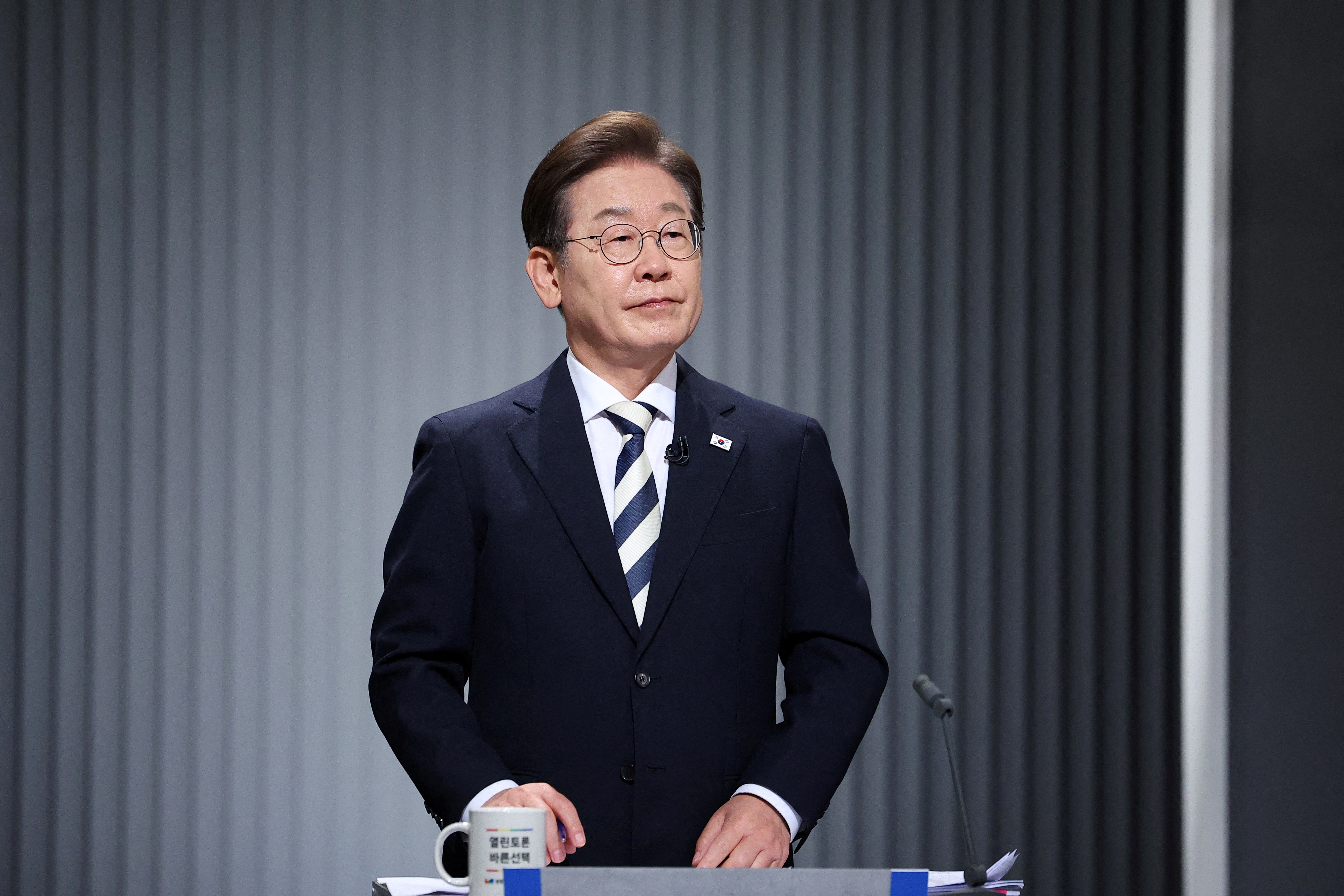 FILE PHOTO: Lee Jae-myung, the presidential candidate for South Korea's Democratic Party, in Seoul