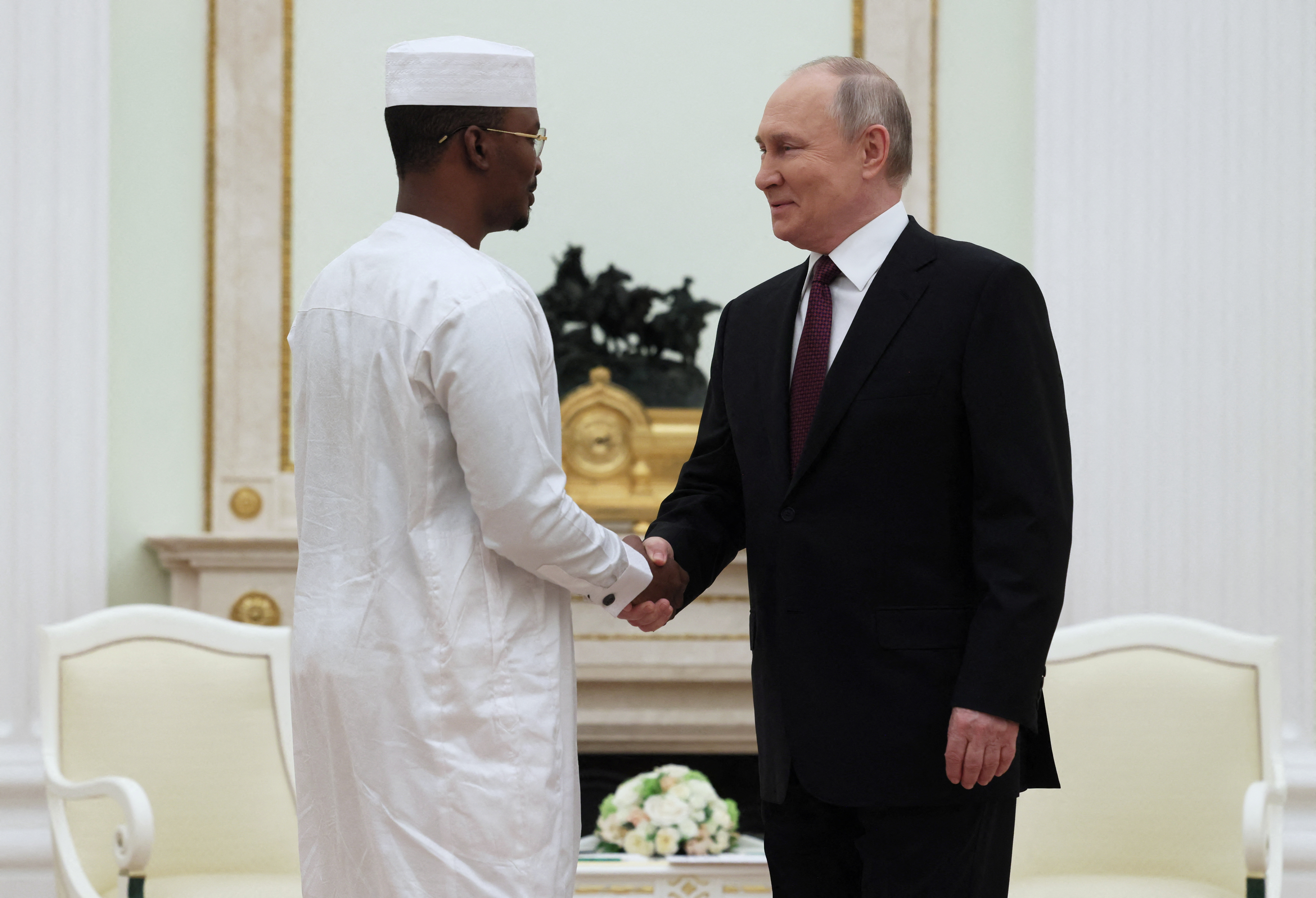Russia's President Vladimir Putin meets with Chad's interim President Mahamat Idriss Deby in Moscow