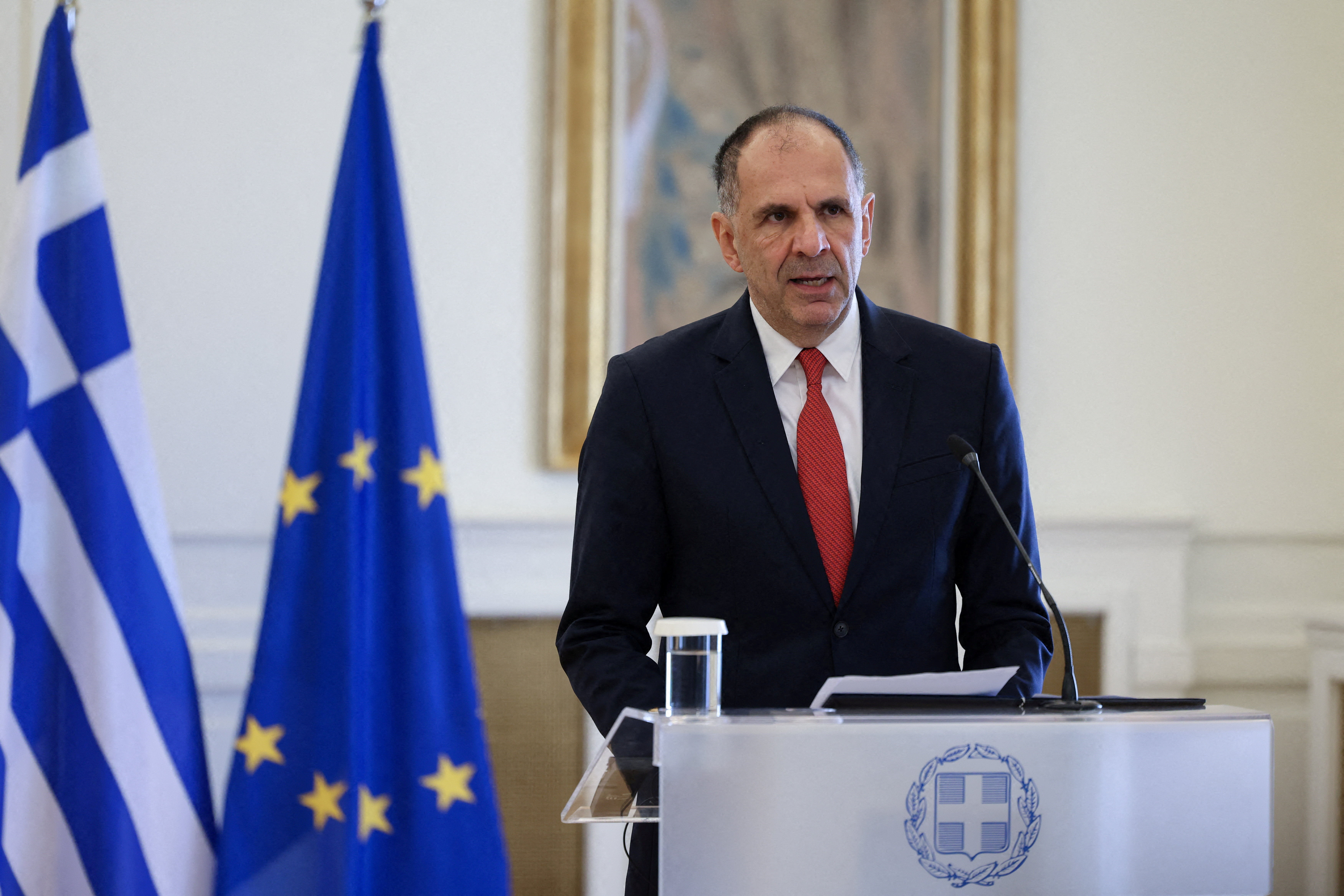 FILE PHOTO: Greek and Palestinian foreign ministers meet in Athens