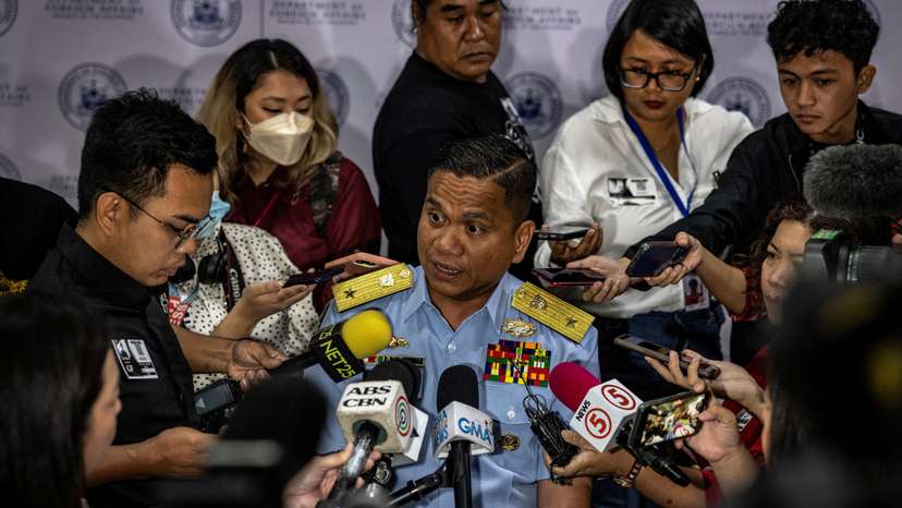Philippines' foreign ministry holds a joint news conference on water cannon incident in the South China Sea