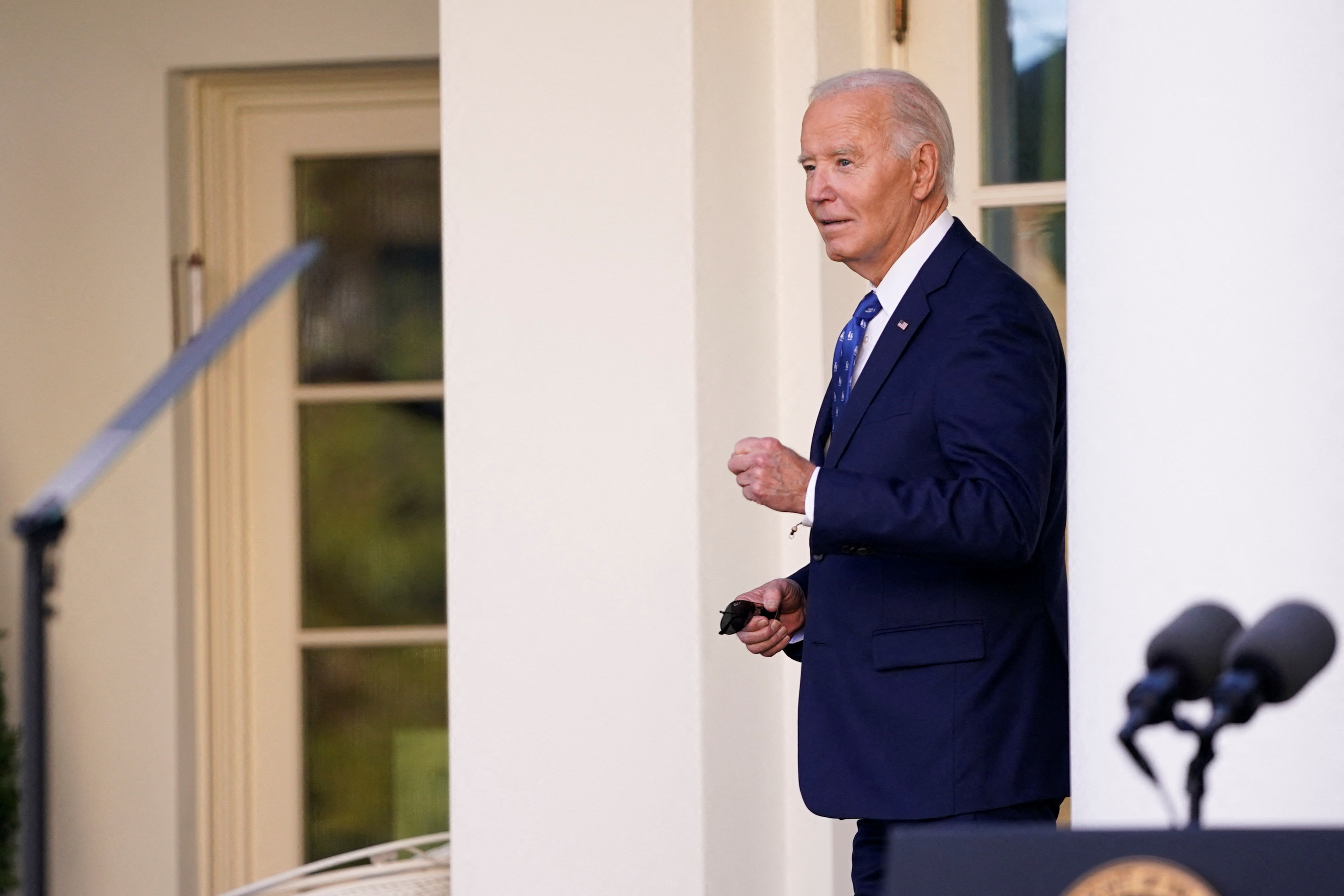 FILE PHOTO: U.S. President Joe Biden delivers remarks at the White House