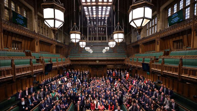 MPs newly elected in 2024 election gather in the Chamber for group photo in London