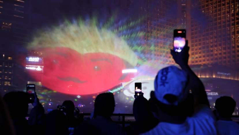 New Year's Eve is celebrated in Jakarta, Indonesia