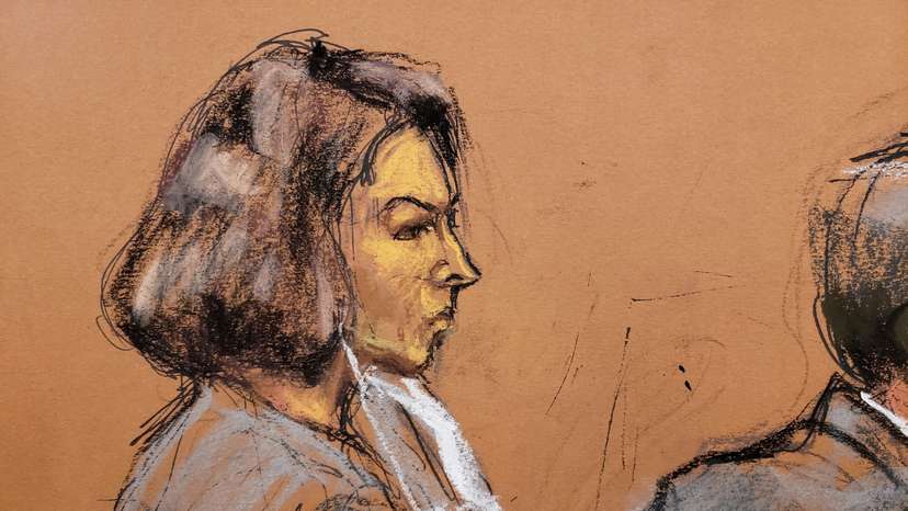FILE PHOTO: Jeffrey Epstein associate Ghislaine Maxwell sits at the defense table