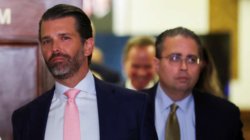 Donald Trump Jr. attends the Trump Organization civil fraud trial, in New York State Supreme Court in the Manhattan borough of New York City