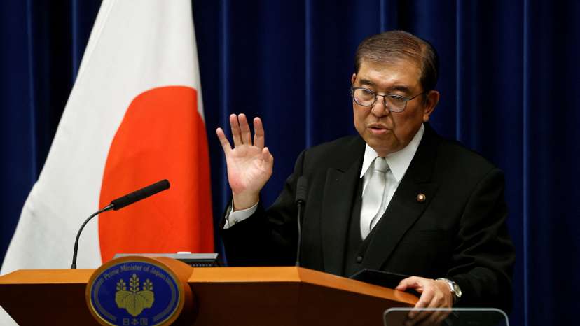 Japan's Prime Minister Shigeru Ishiba hold a press conference, in Tokyo