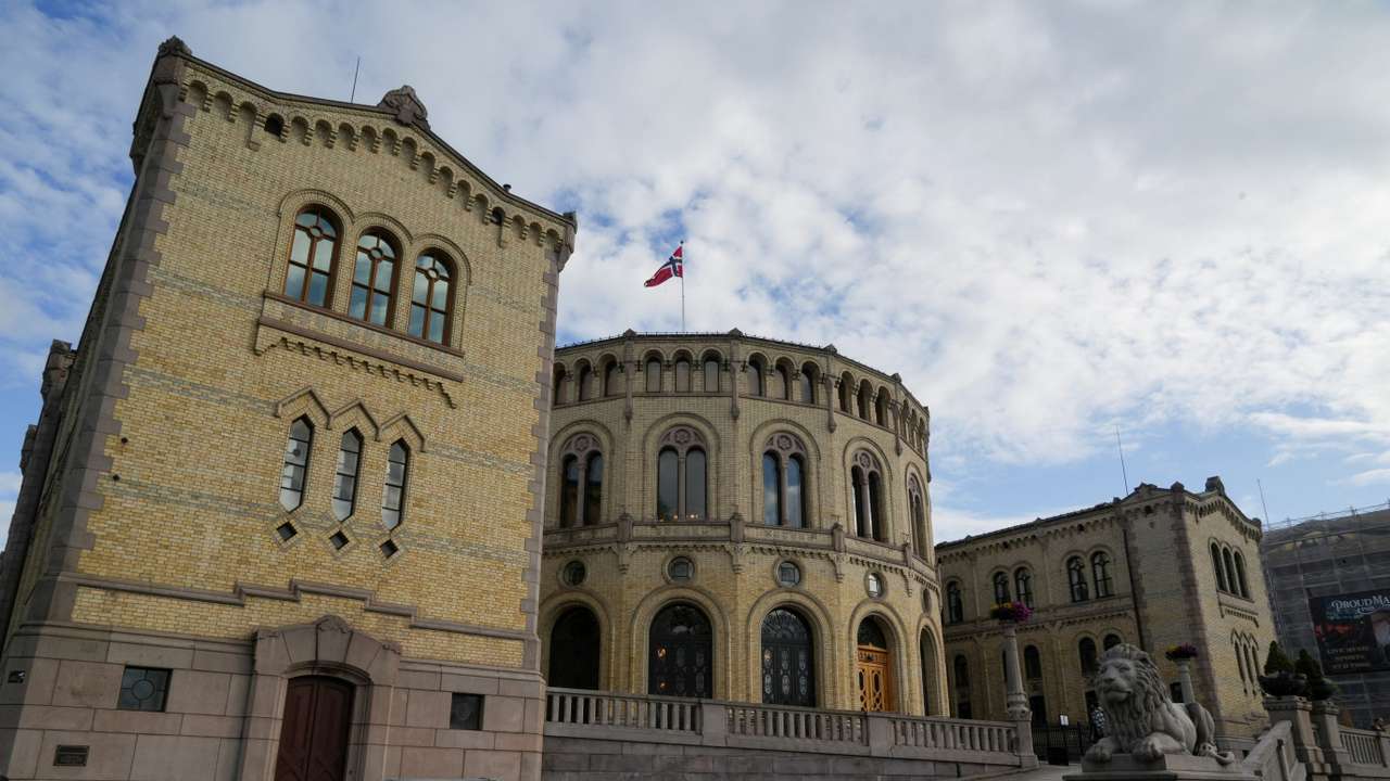 A general view shows Norway's parliament in Oslo