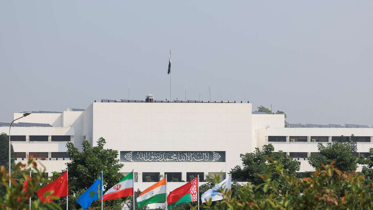 A view of the Parliament House building in Islamabad