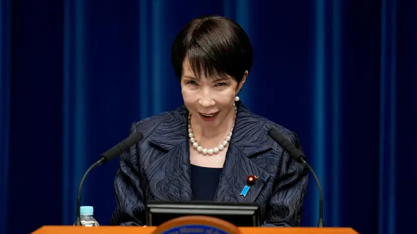 FILE PHOTO: FILE PHOTO: Japan's new PM Takaichi speaks during a press conference in Tokyo