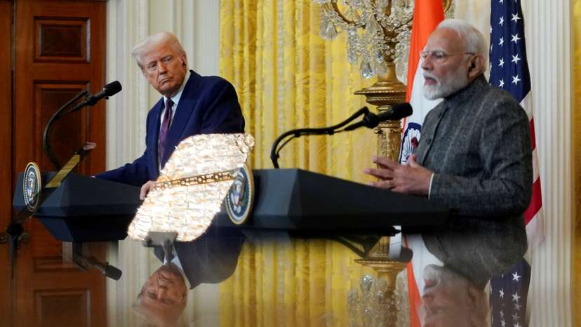 FILE PHOTO: U.S. President Trump holds a joint press conference with Indian Prime Minister Modi at the White House in Washington D.C.