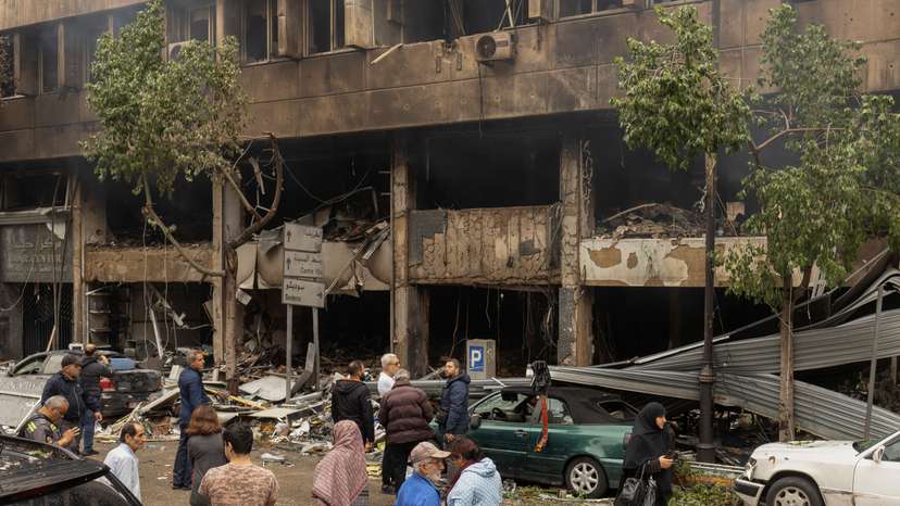 Aftermath of an Israeli Strike in Beirut's Mar Elias street