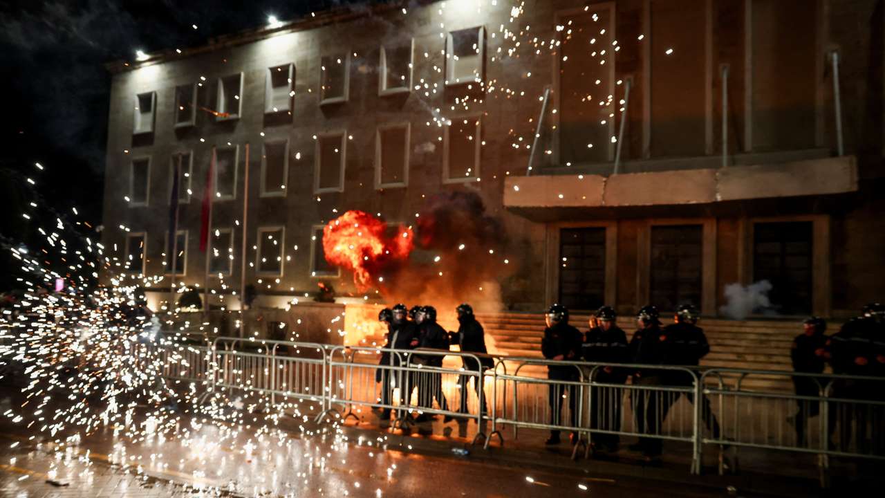 Anti-government protest, triggered by a corruption investigation into Albania's Deputy Prime Minister Balluku, in Tirana
