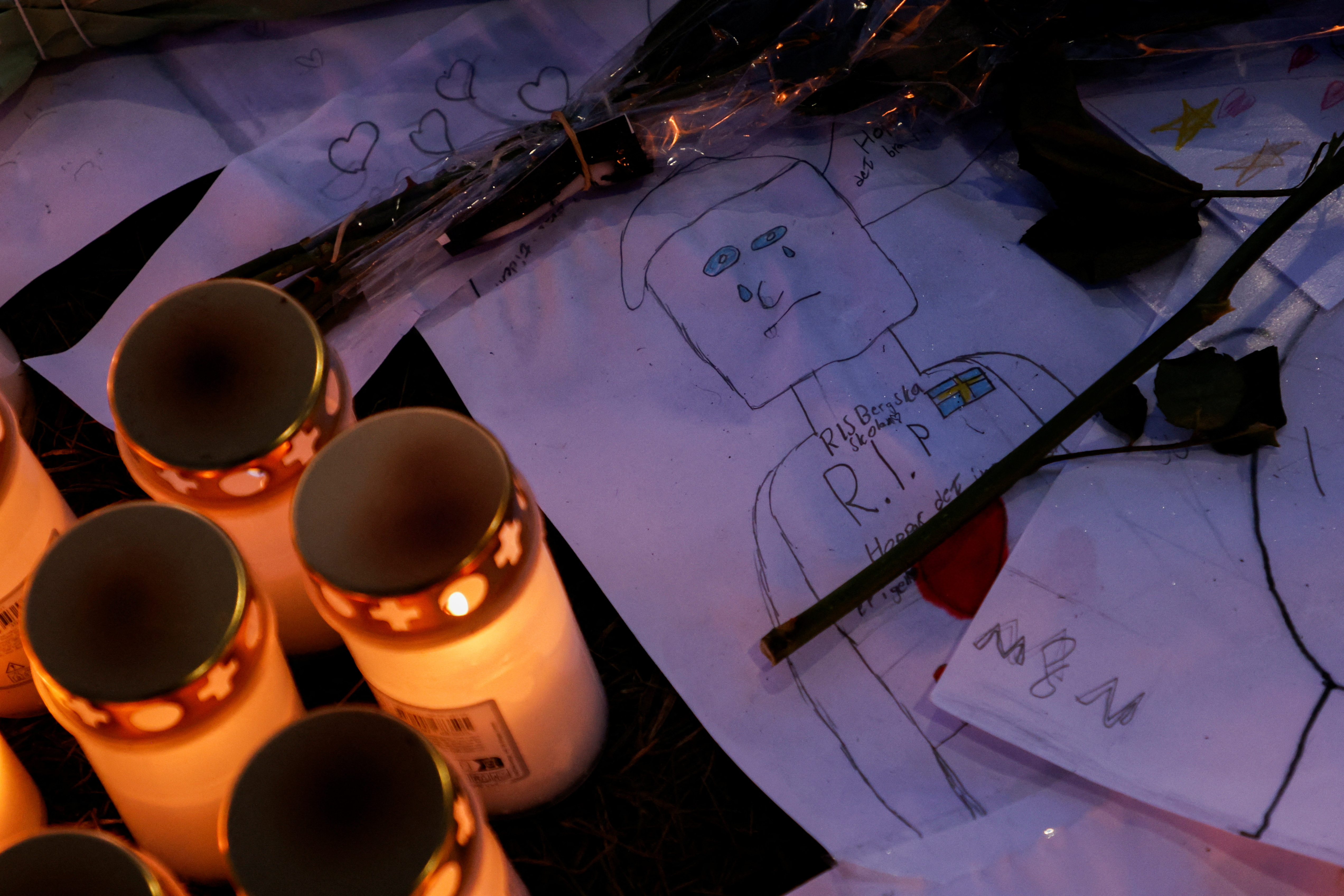 Aftermath of shooting attack at a school in Orebro