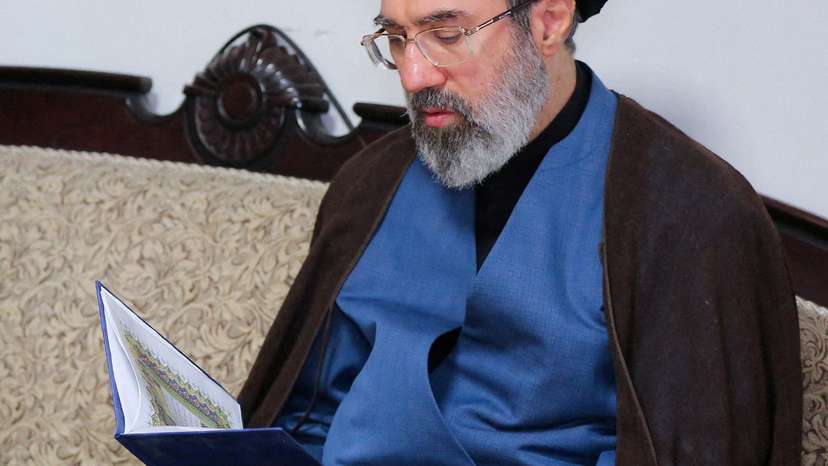 FILE PHOTO: Mojtaba Khamenei visits Hezbollah's office in Tehran