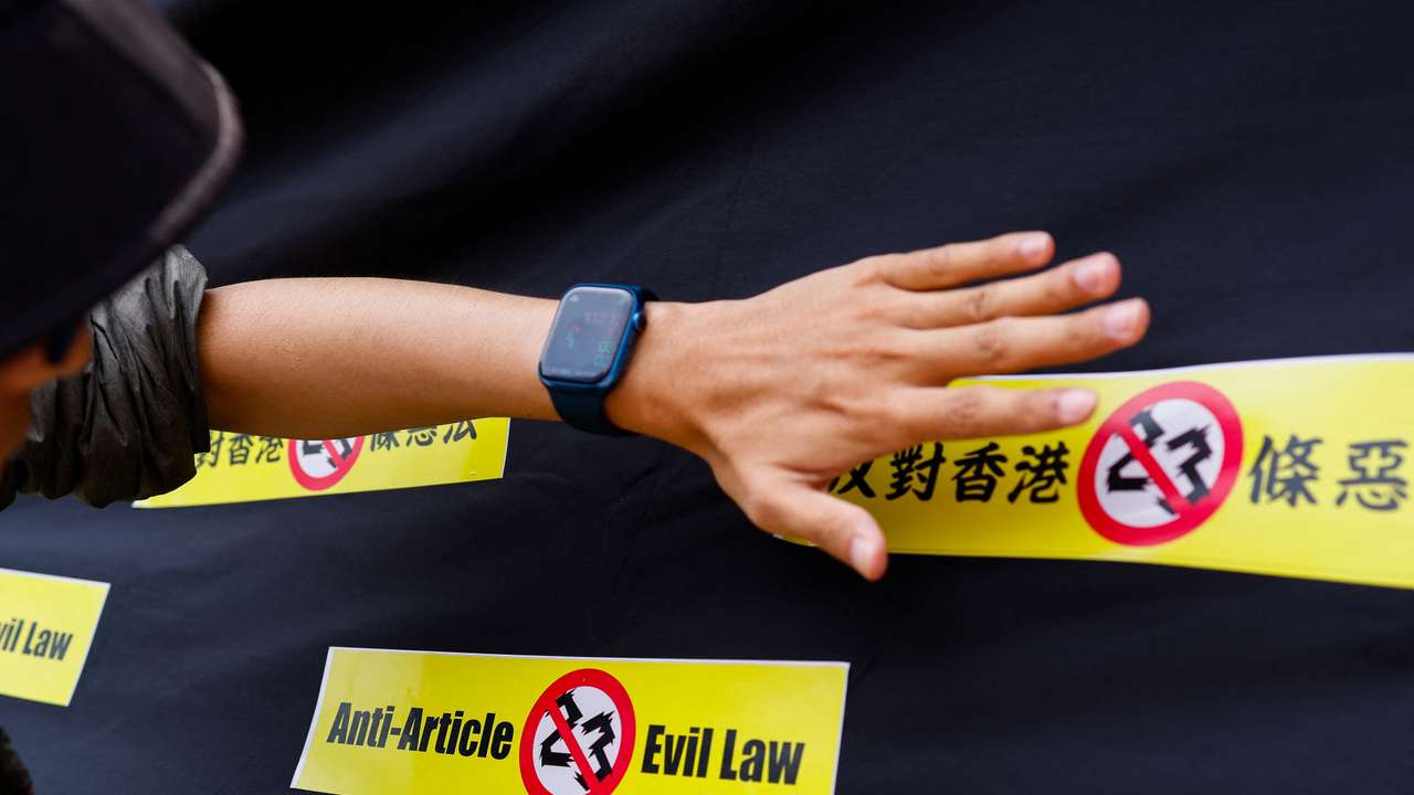 Global protest against Hong Kong's new Article 23 national security law in Taipei