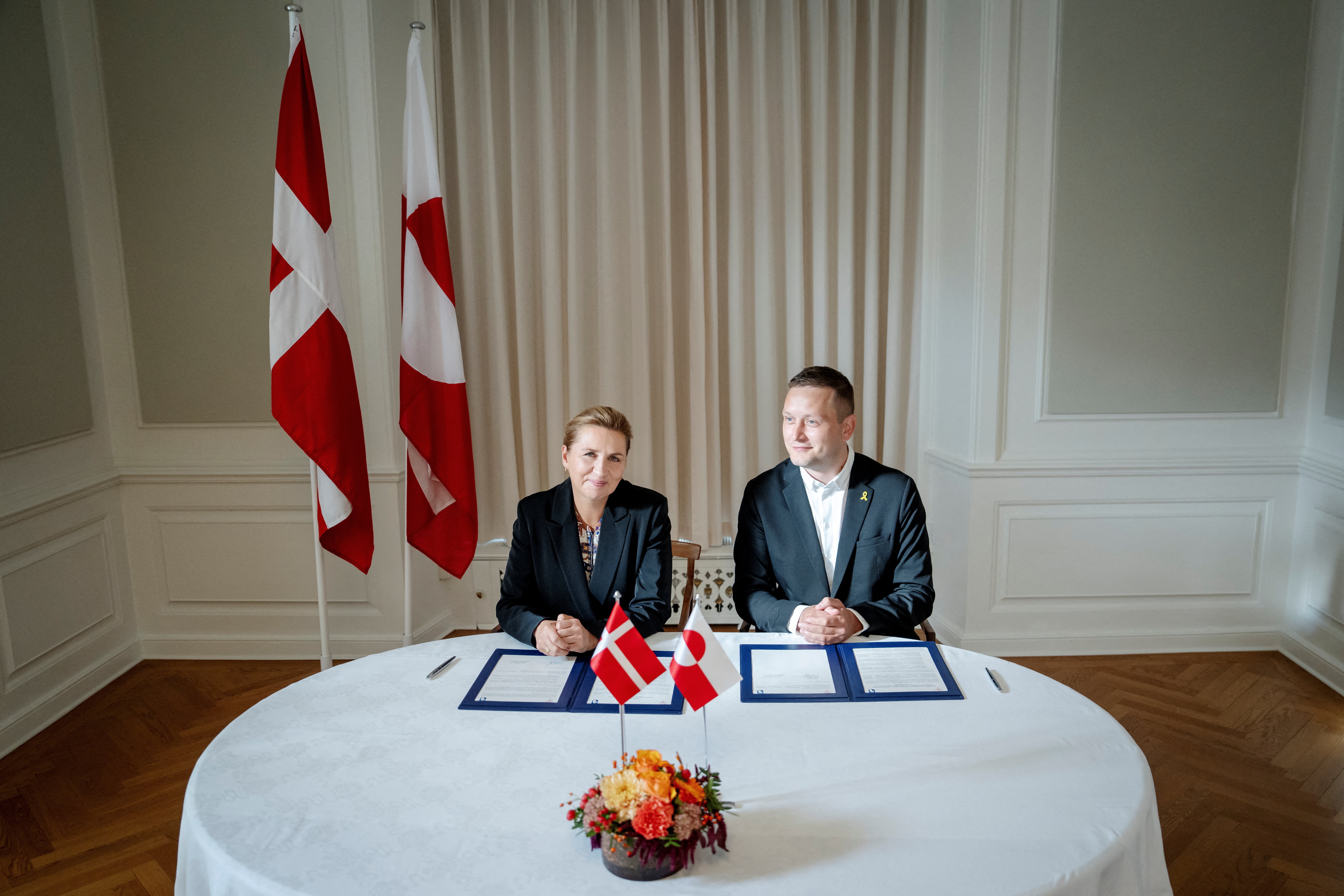 Danish Prime Minister and Greenland's Prime Minister sign framework agreement, in Copenhagen