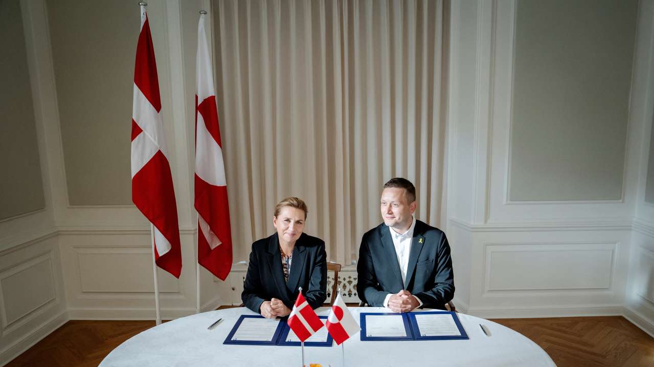 Danish Prime Minister and Greenland's Prime Minister sign framework agreement, in Copenhagen