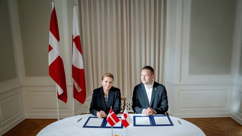 Danish Prime Minister and Greenland's Prime Minister sign framework agreement, in Copenhagen