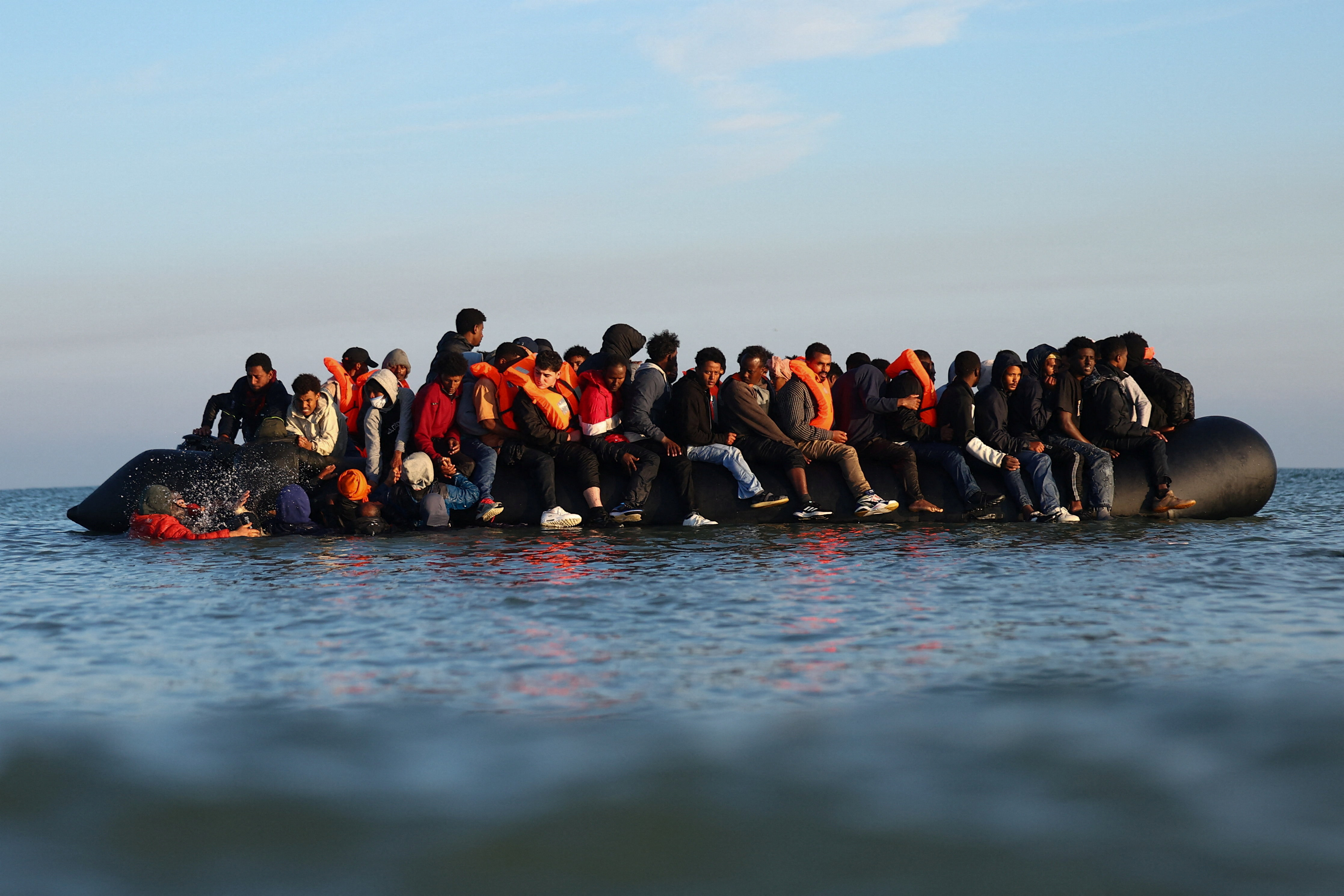 Migrants attempt to cross the English channel from northern France