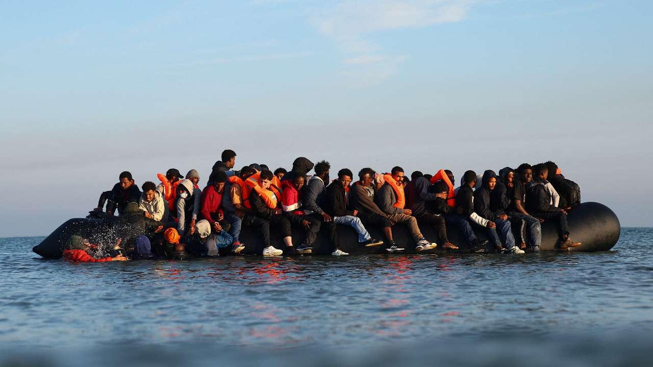 Migrants attempt to cross the English channel from northern France